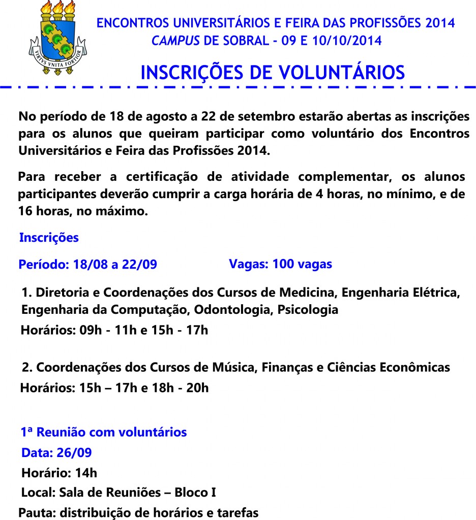 Divulgação Voluntários - EU2014